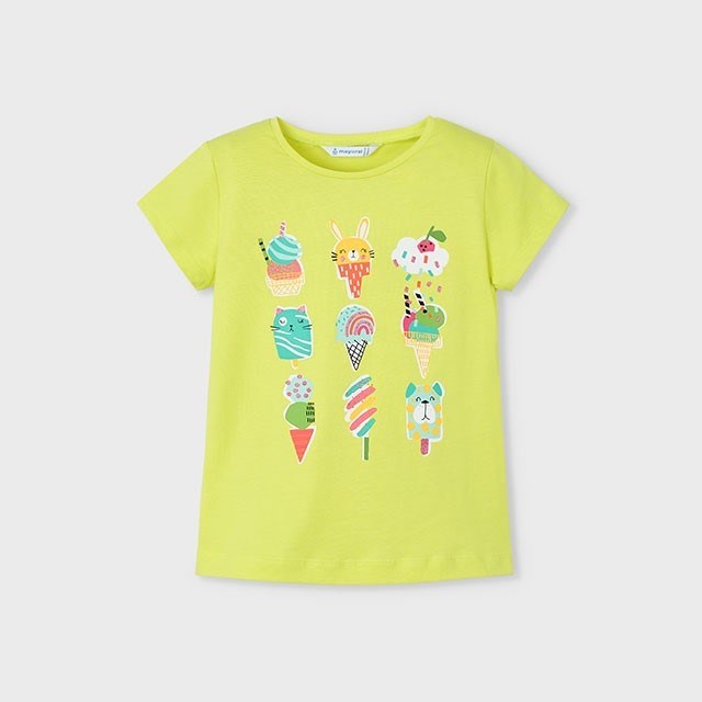 Mayoral Yazlık Kız Kısa Kol T-shirt Yeşil