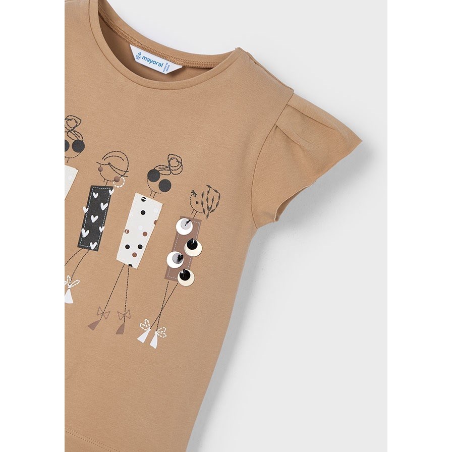 Mayoral Yazlık Kız Kısa Kol T-shirt Kahverengi 