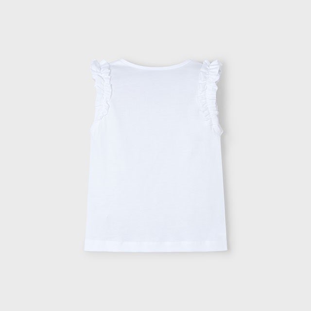 Mayoral Yazlık Kız Kısa Kol T-shirt Beyaz