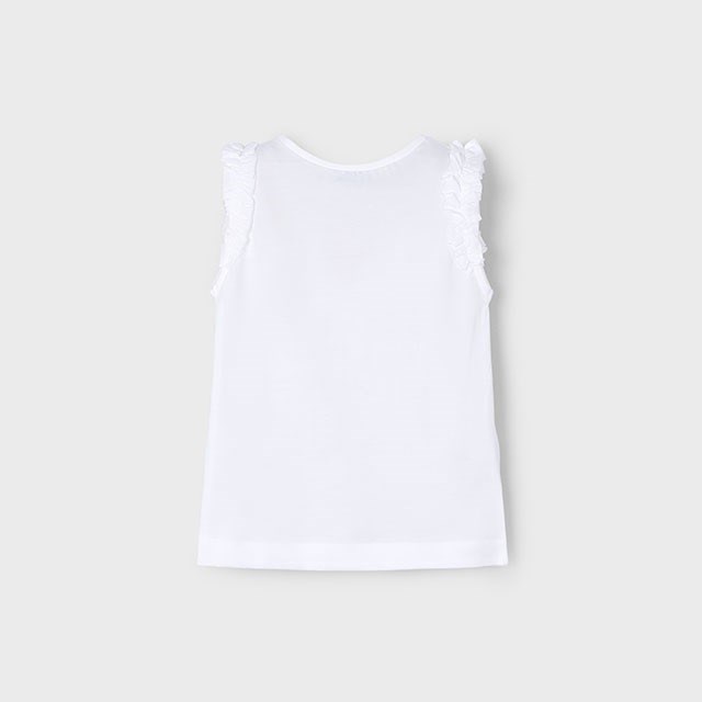 Mayoral Yazlık Kız Kısa Kol T-shirt Beyaz
