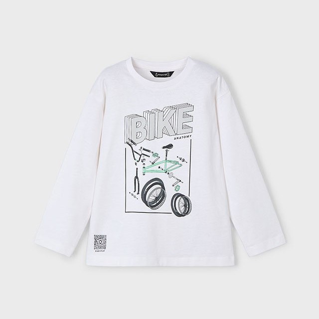 Mayoral Yazlık Erkek Uzun Kol T-shirt Beyaz