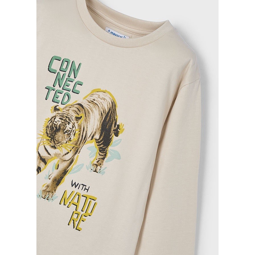 Mayoral Yazlık Erkek Uzun Kol T-shirt Krem
