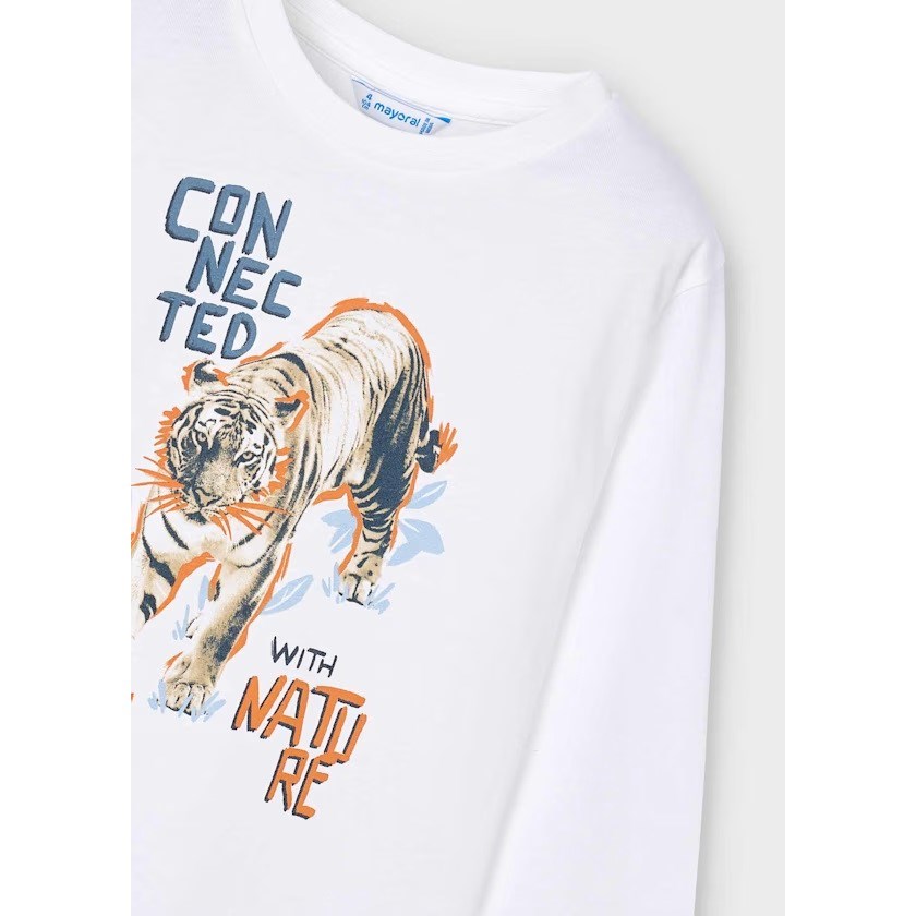 Mayoral Yazlık Erkek Uzun Kol T-shirt Beyaz