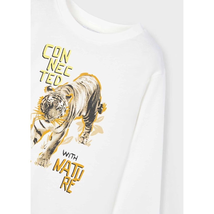 Mayoral Yazlık Erkek Uzun Kol T-shirt Beyaz