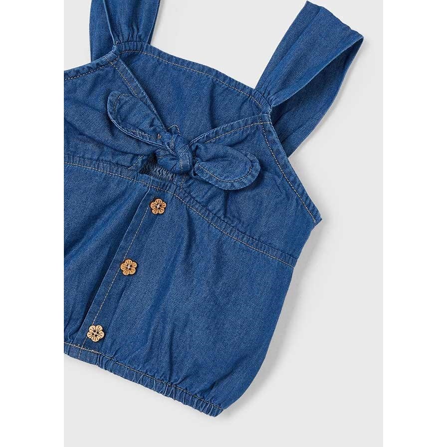 Mayoral Yazlık Kız Denim Bluz Mavi