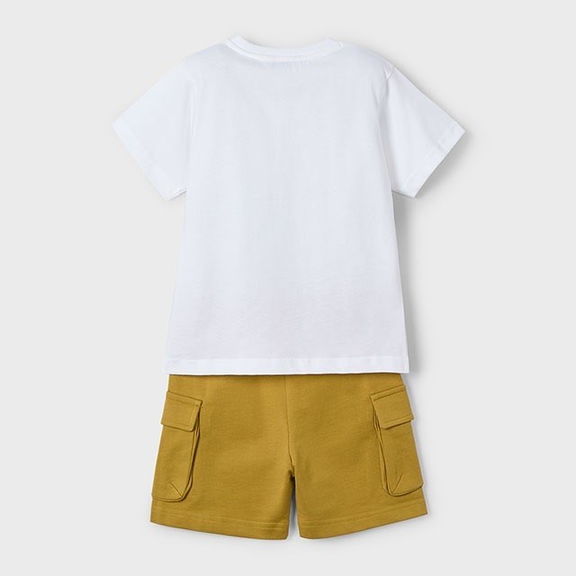 Mayoral Yazlık Erkek T-shirt Şort 2'li Set Beyaz