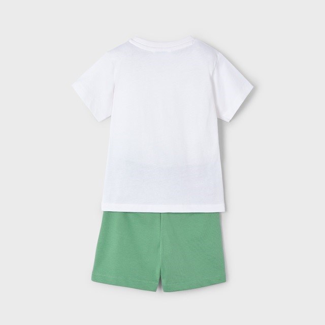 Mayoral Yazlık Erkek T-shirt Şort 2'li Set Beyaz