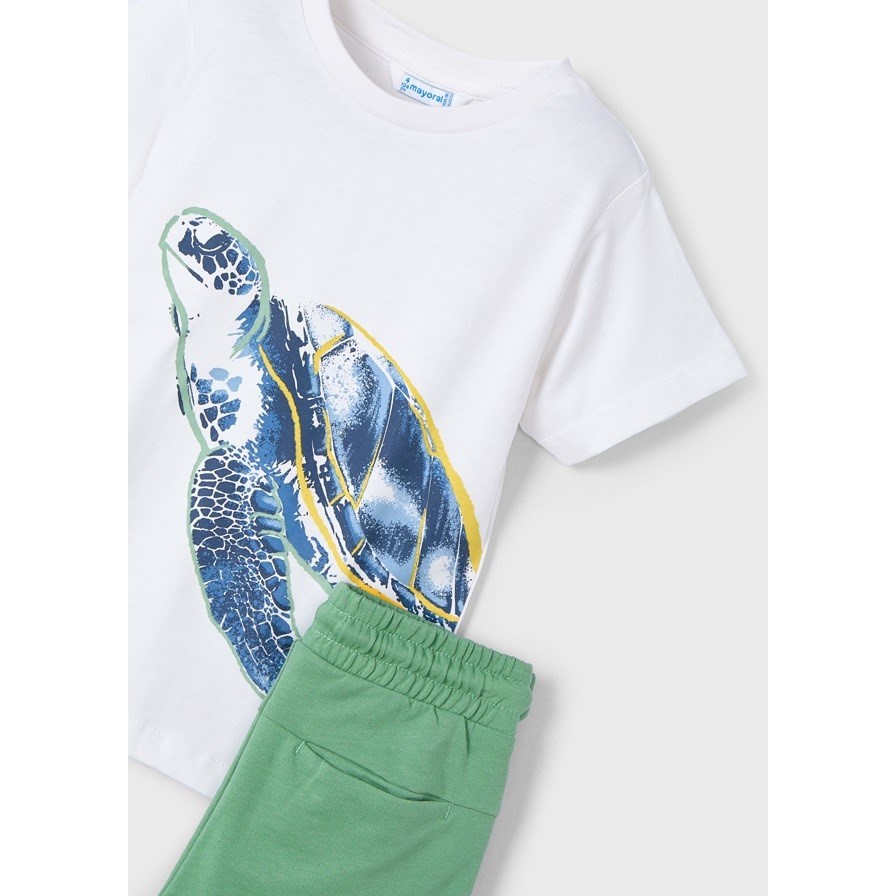 Mayoral Yazlık Erkek T-shirt Şort 2'li Set Beyaz
