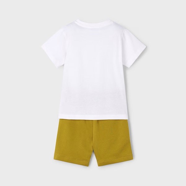 Mayoral Yazlık Erkek T-shirt Şort 2'li Set Beyaz