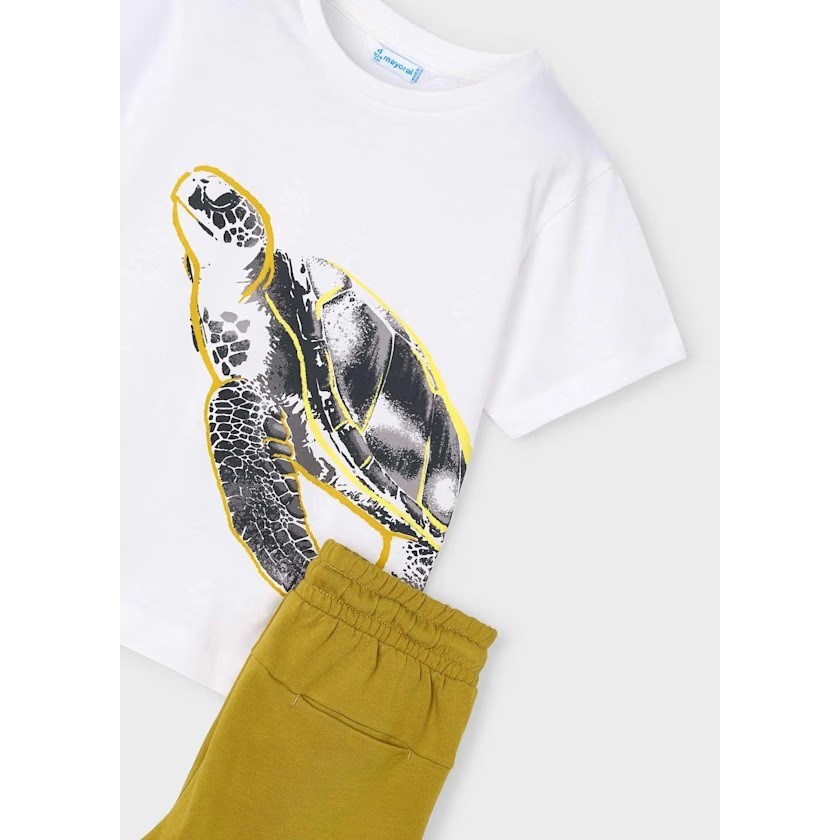 Mayoral Yazlık Erkek T-shirt Şort 2'li Set Beyaz