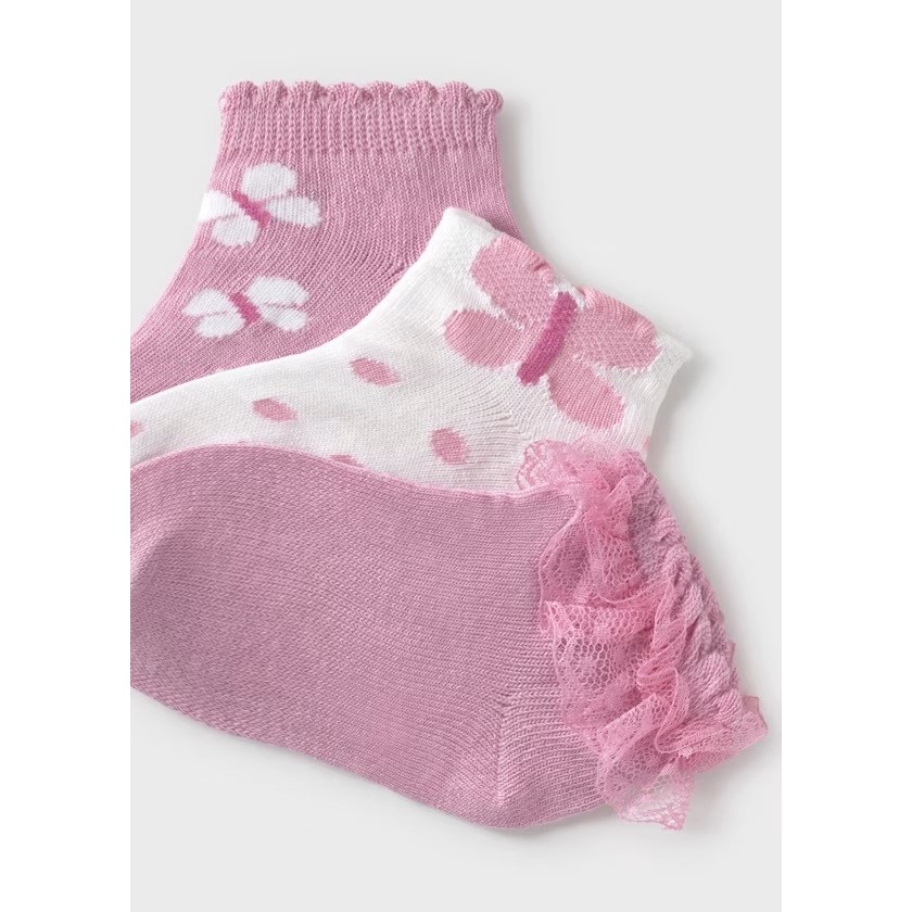 Mayoral Yazlık Kız Bebek Çorap 3'lü Set Pembe