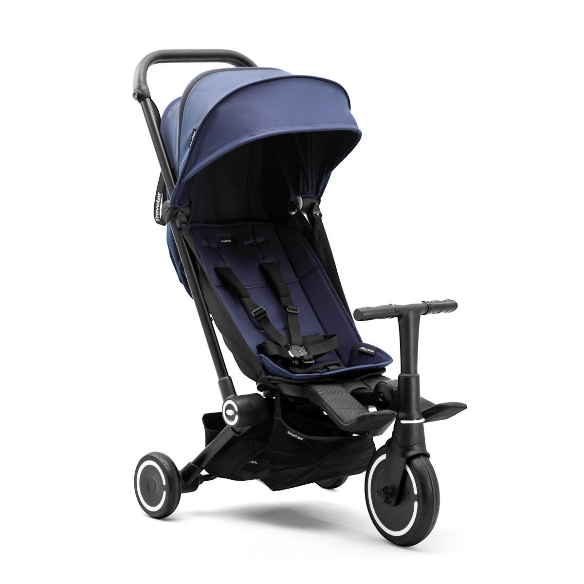SmarTrike Traveler Hepsi Bir Arada Aktif Kabin Boy Bebek Arabası ve Bisiklet (6 Ay – 4 Yaş) - Midnig 