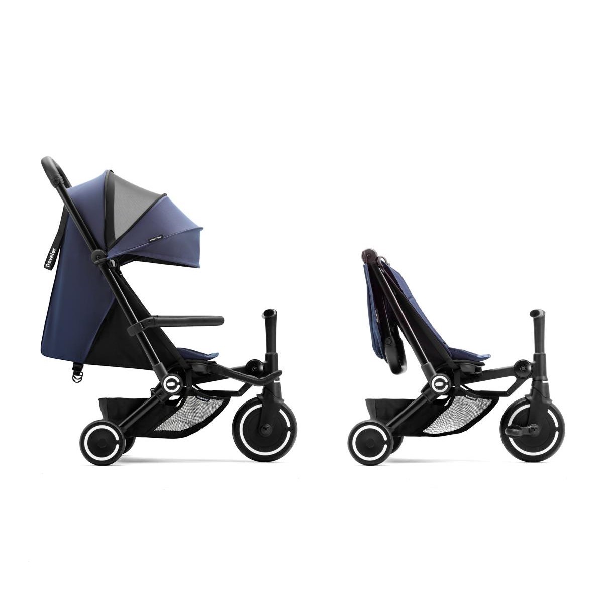 SmarTrike Traveler Hepsi Bir Arada Aktif Kabin Boy Bebek Arabası ve Bisiklet (6 Ay – 4 Yaş) - Midnig 