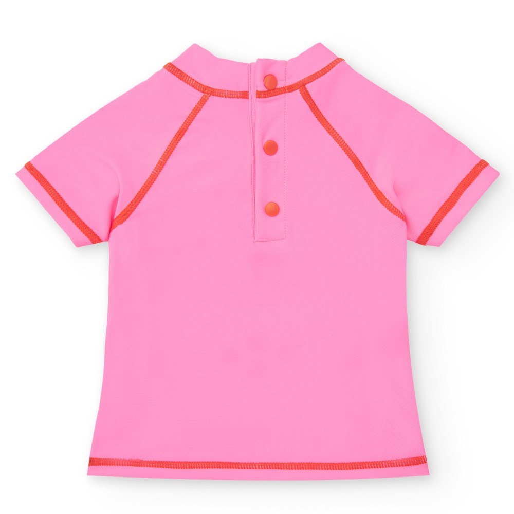 Tuc Tuc Yazlık Kız UV Korumalı T-shirt Mayo Pembe