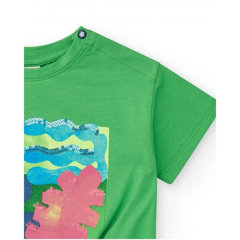 Tuc Tuc Yazlık Kız Kısa Kol T-shirt Yeşil