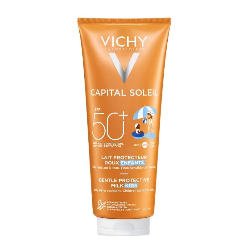 Vichy Capital Soleil SPF 50+ Çocuklar İçin Yüz ve Vücut Güneş Sütü 300 ml Orjinal