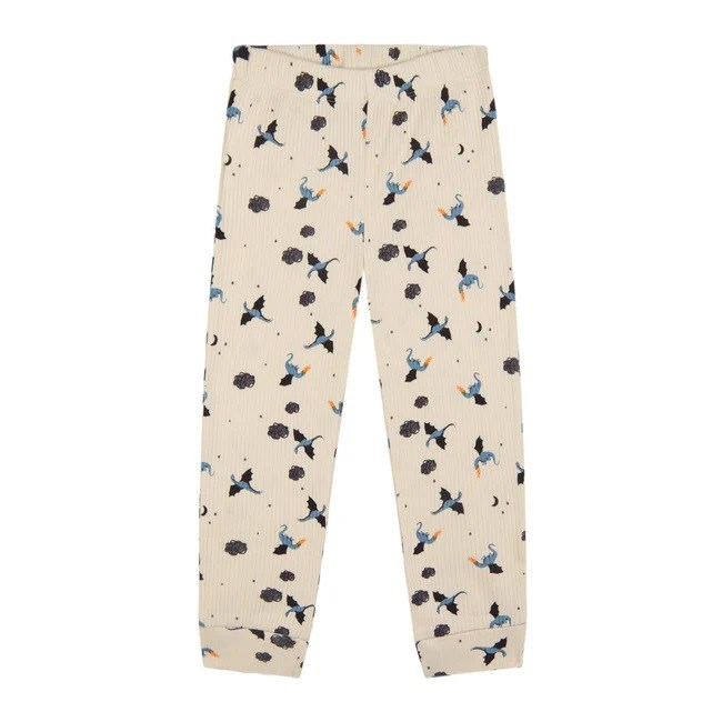 Antebies Erkek  Çocuk Kısa Kollu Organik Pijama Takımı- Ejderha Beyaz