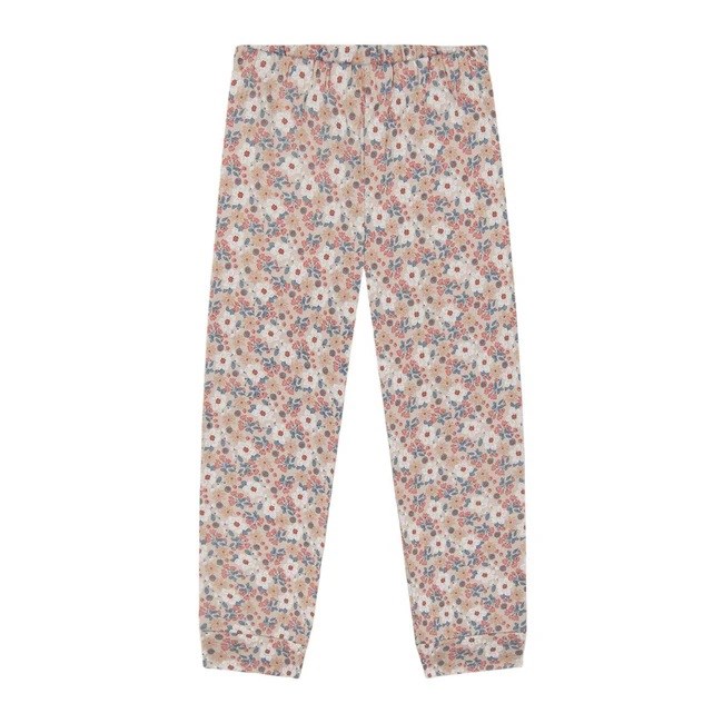 Antebies Kız Çocuk Kısa Kollu Organik Pijama Takımı- Yaz Buketi Beyaz