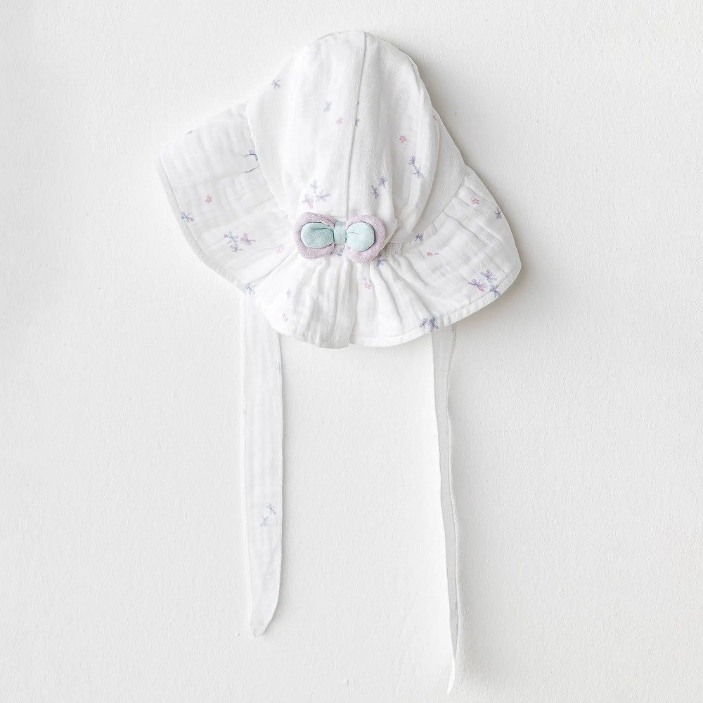 Andywawa Kız Bebek Müslin Şapka Butterfly Mor