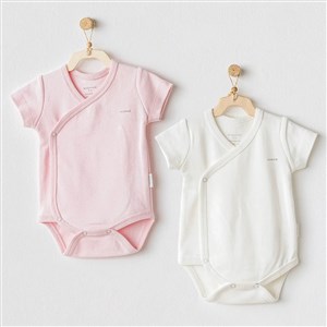 Andywawa Bebek Kısa Kollu Zıbın Takım 2'li Set- Bunny Bear