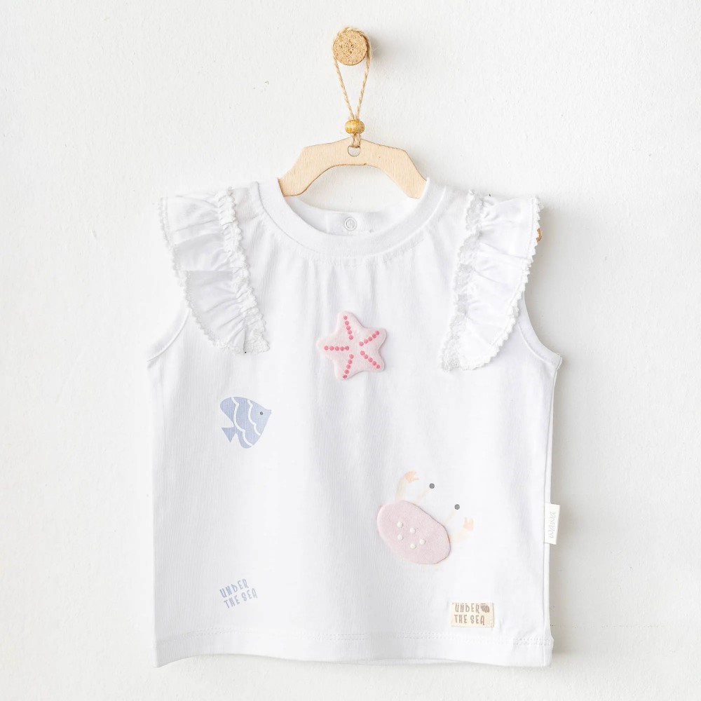 Andywawa Kız Bebek Yazlık Tshirt - Casual Beyaz