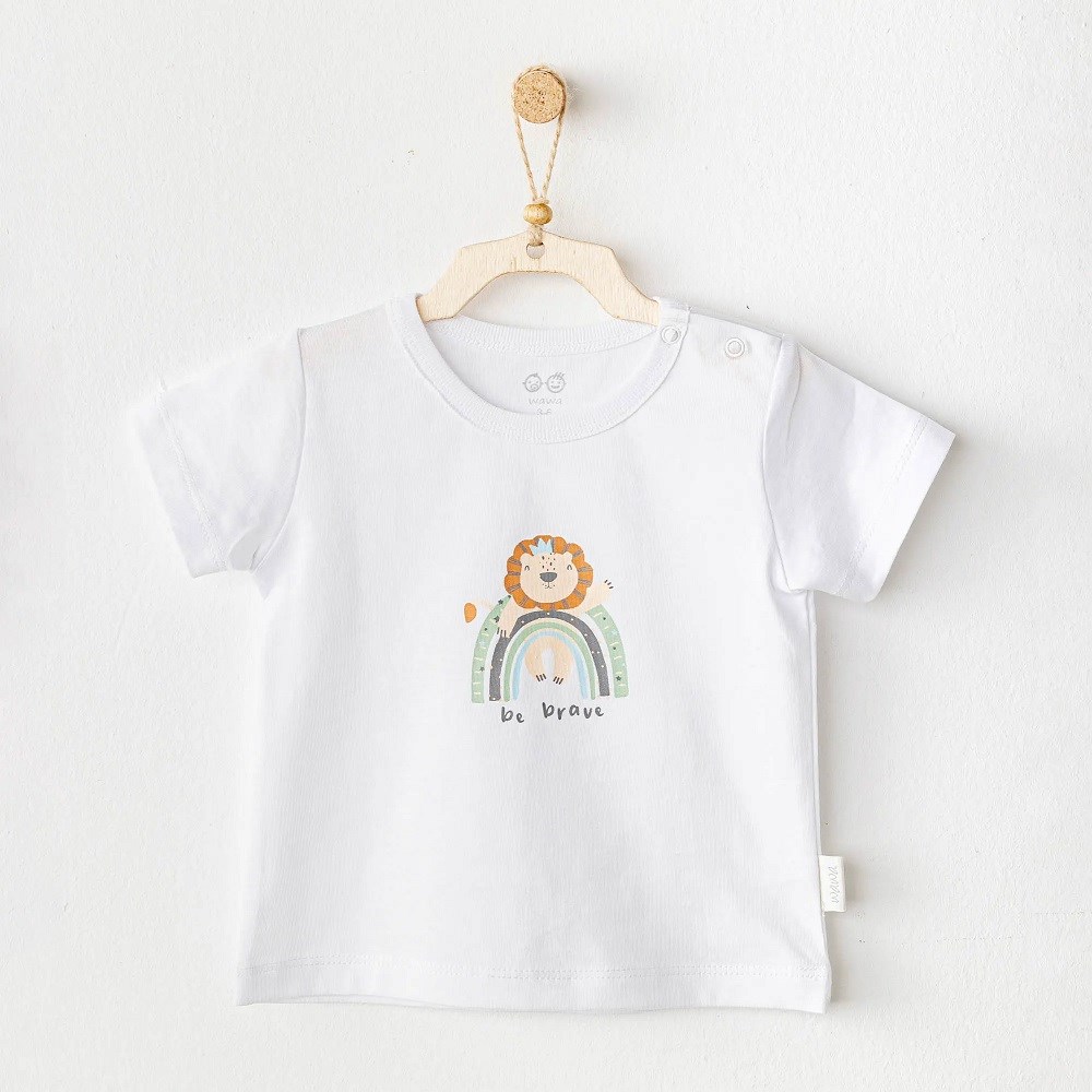 Andywawa Erkek Bebek Yazlık Tshirt - Casual Beyaz