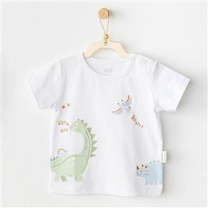 Andywawa Yazlık Erkek Bebek Kısa Kol T-shirt - Dino