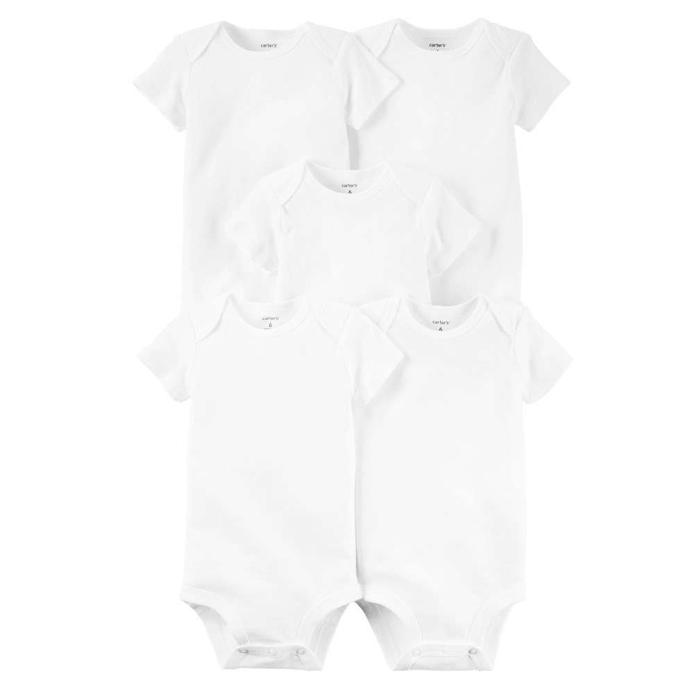 Carter's Layette Bebek Kısa Kollu Body 5'li Set Beyaz