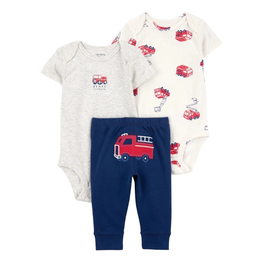 Carter's Layette Erkek Bebek Body Pantolon 3'ü Set Koyu Mavi