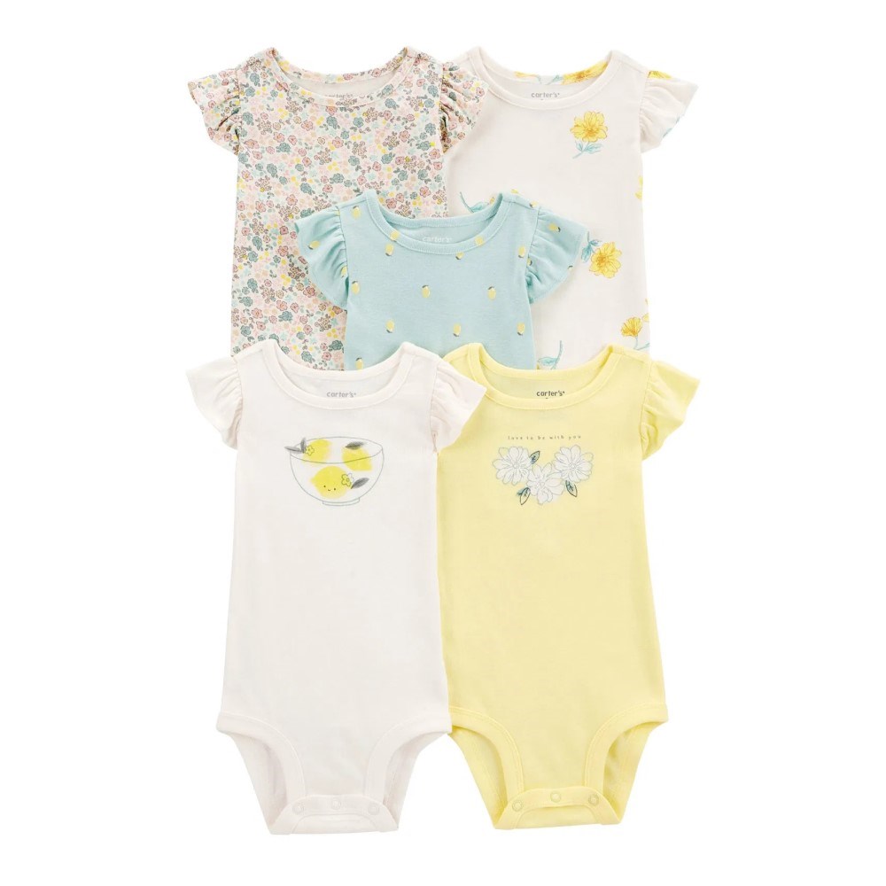 Carter's Layette Kız Bebek Kısa Kollu Body 5'li Set Sarı