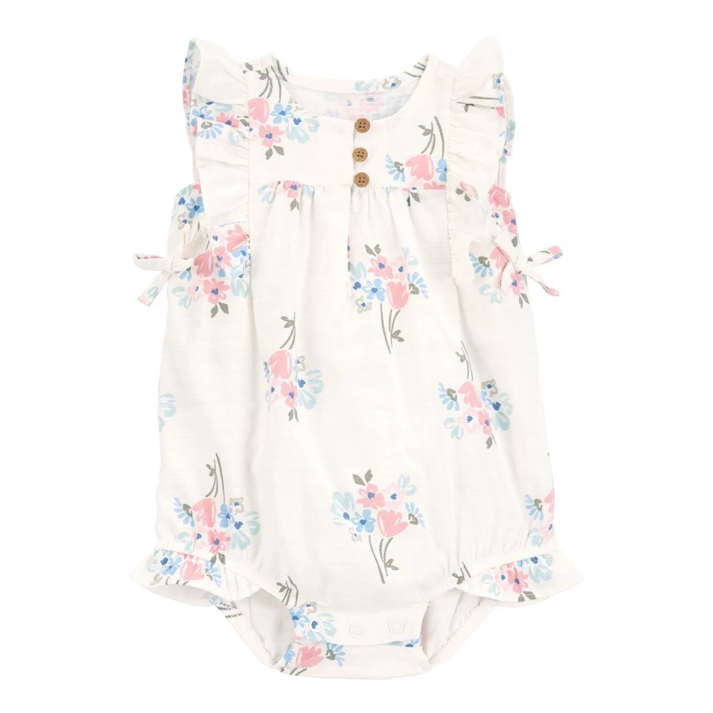Carter's Kız Bebek Kısa Tulum Beyaz