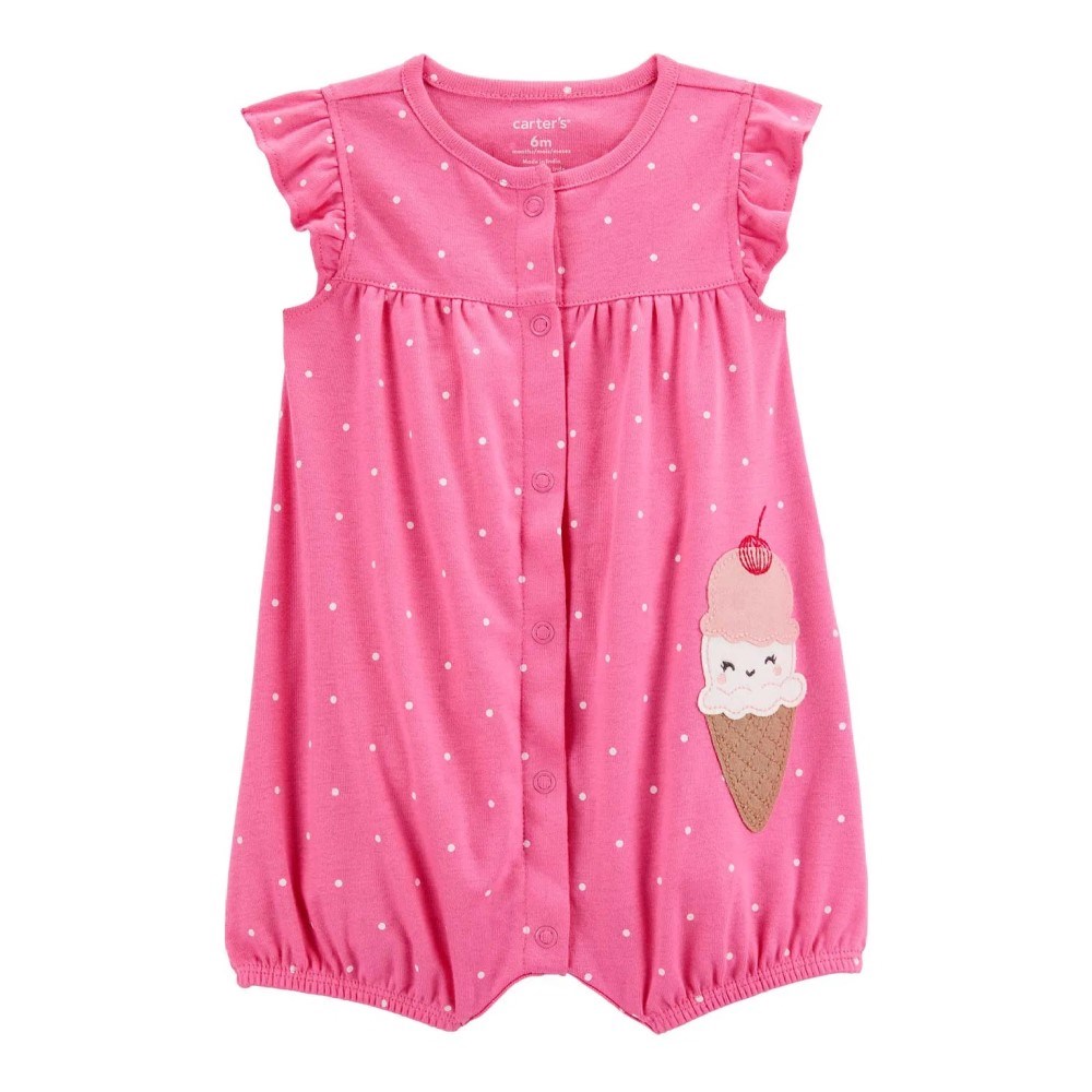 Carter's Kız Bebek Kısa Tulum Pembe