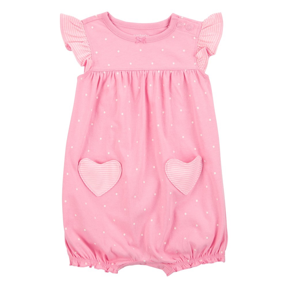 Carter's Kız Bebek Kısa Tulum Pembe