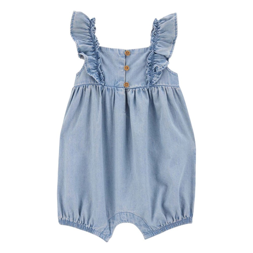 Carter's Kız Bebek Kısa Tulum Mavi