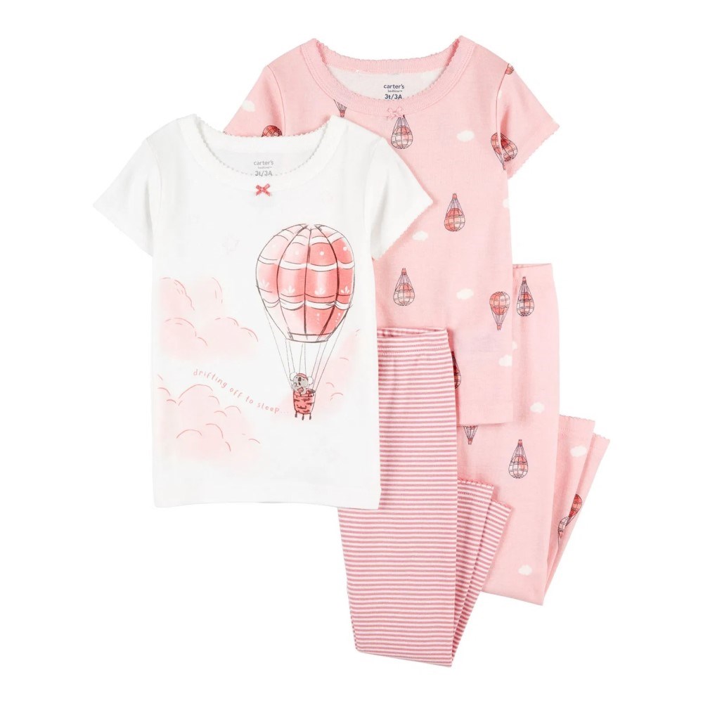 Carter's Yazlık Kız Çocuk Pijama Takımı 4'lü Set Pembe