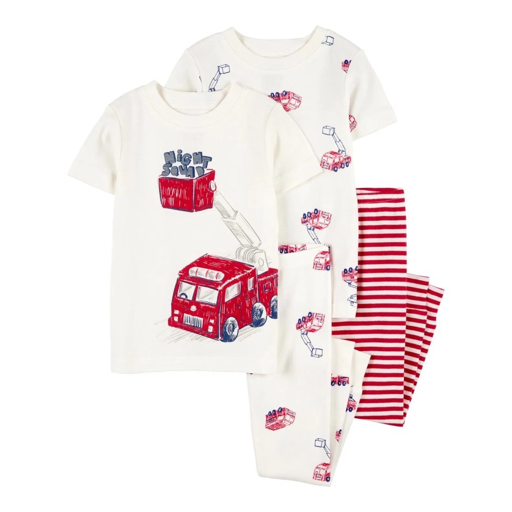 Carter's Yazlık Erkek Çocuk Pijama Takımı 4'lü Set Kırmızı