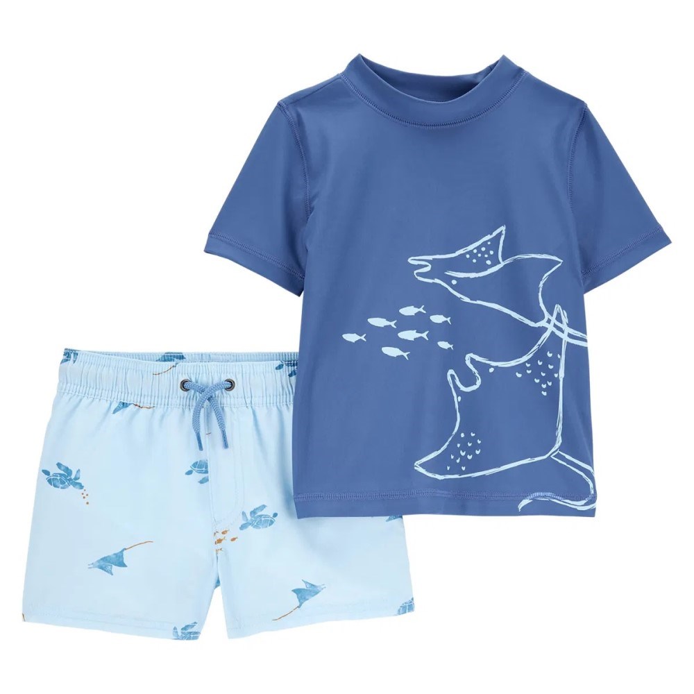 Carter's Erkek Bebek Güneş Koruyucu Mayo 2'li Set Mavi