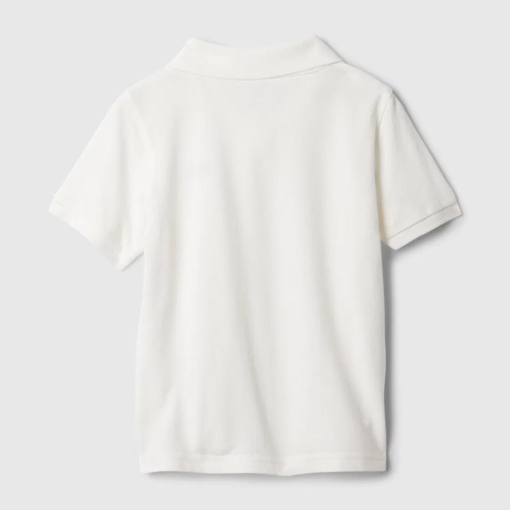 GAP Logolu Erkek Bebek Polo Yaka Kısa Kol T-shirt Beyaz