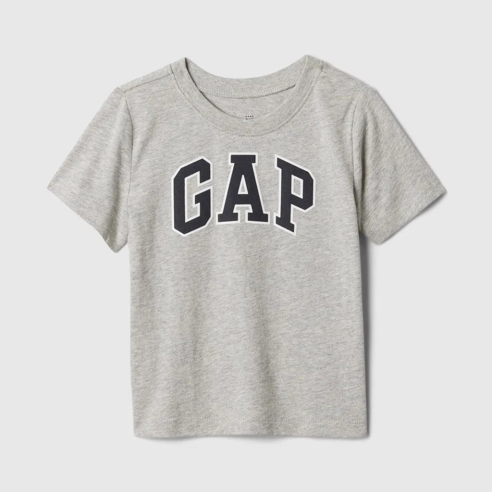 GAP Logo Erkek Bebek Kısa Kol T-shirt Gri
