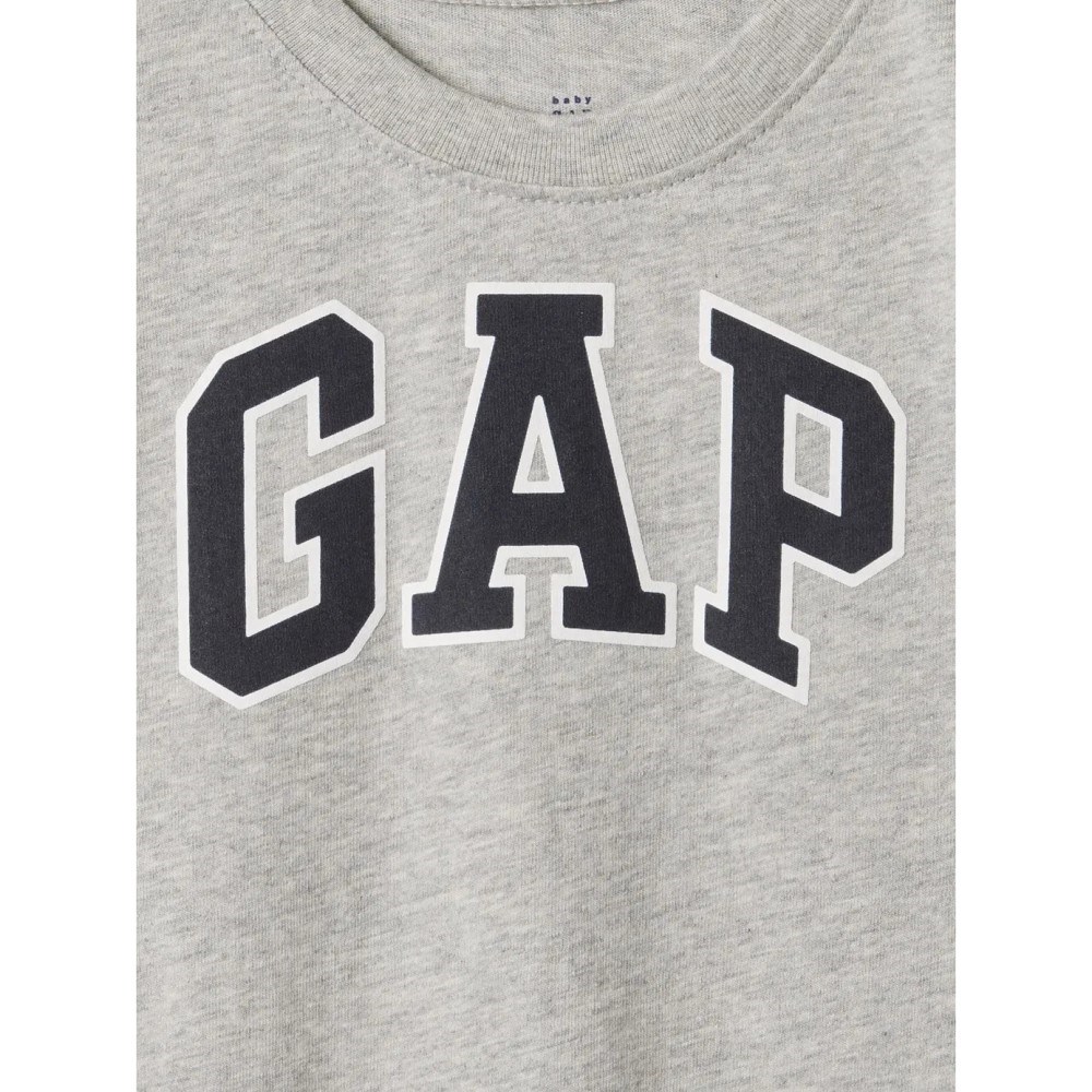 GAP Logo Erkek Bebek Kısa Kol T-shirt Gri
