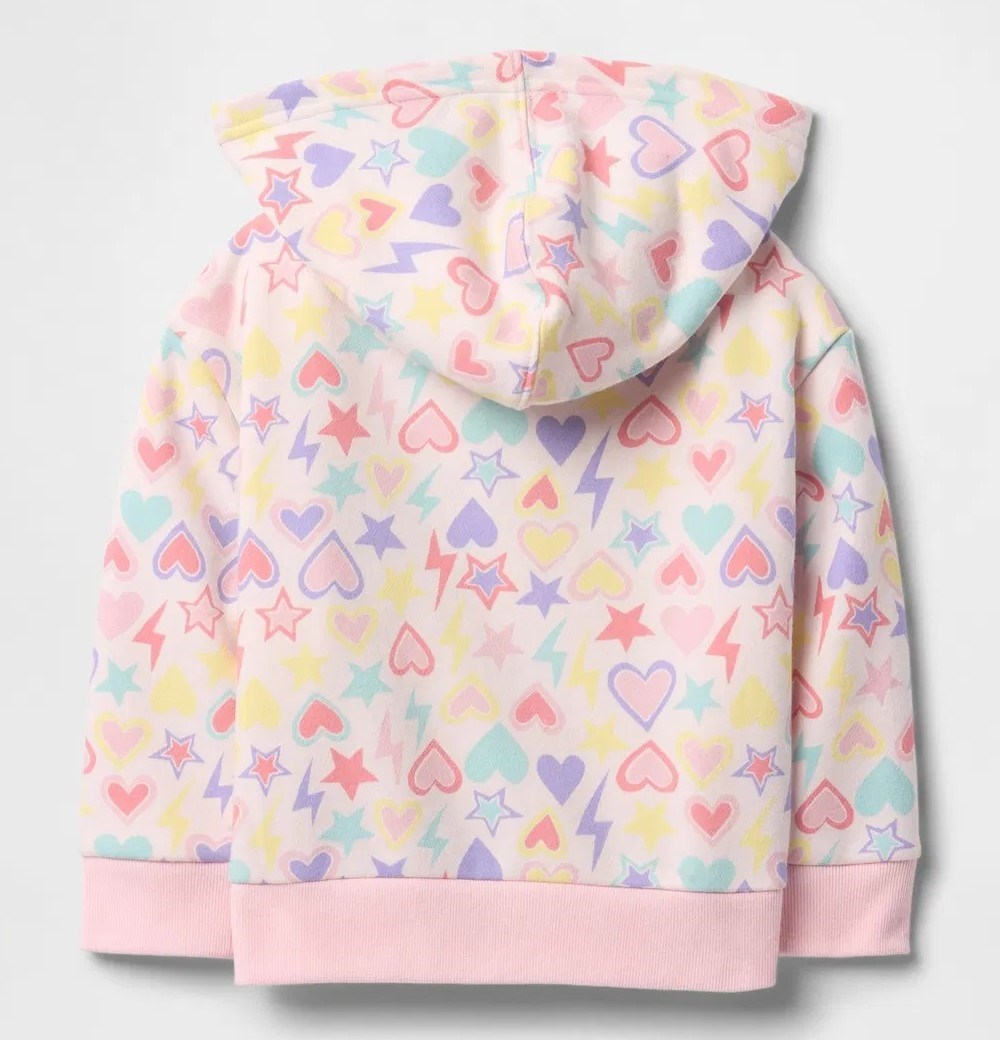 GAP Logolu Kız Bebek Relaxed Fermuarlı S-Shirt Ceket Pembe
