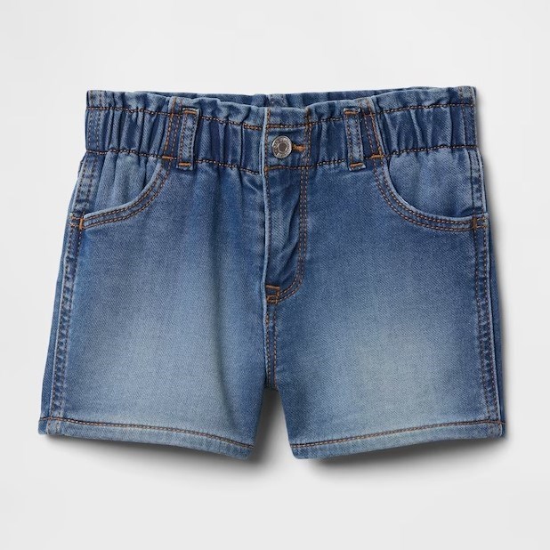 GAP Kız Bebek Denim Şort Mavi