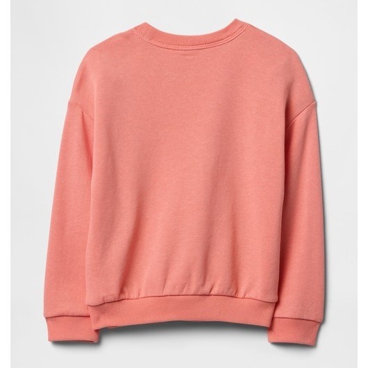 GAP Logolu Kız Bebek Havlu Kumaş Uzun Kol S-shirt Pembe