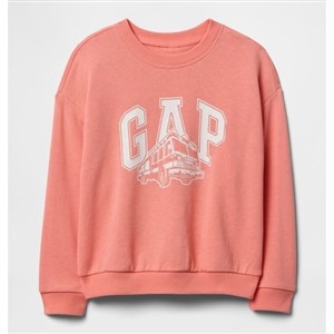 GAP Logolu Kız Bebek Havlu Kumaş Uzun Kol S-shirt