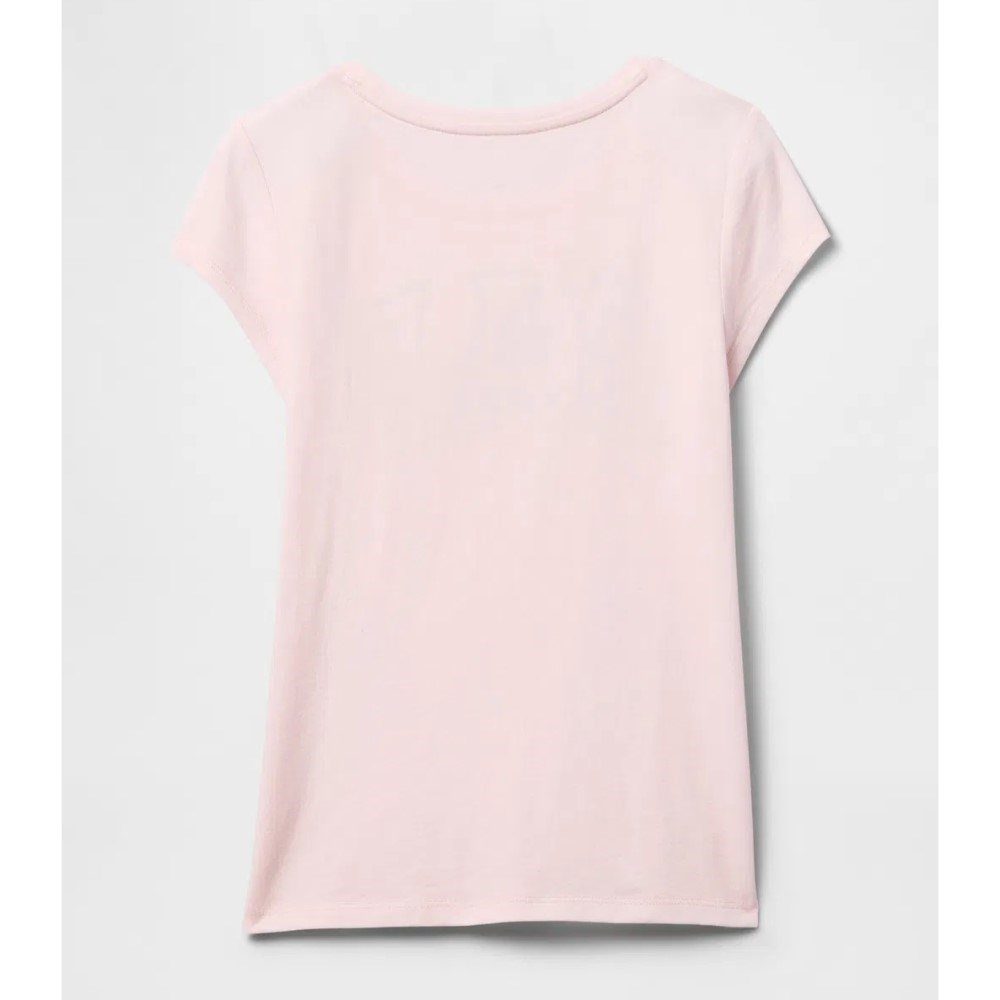 GAP Logolu Kız Çocuk Kısa Kol T-shirt Pembe