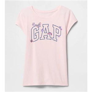 GAP Logolu Kız Çocuk Kısa Kol T-shirt