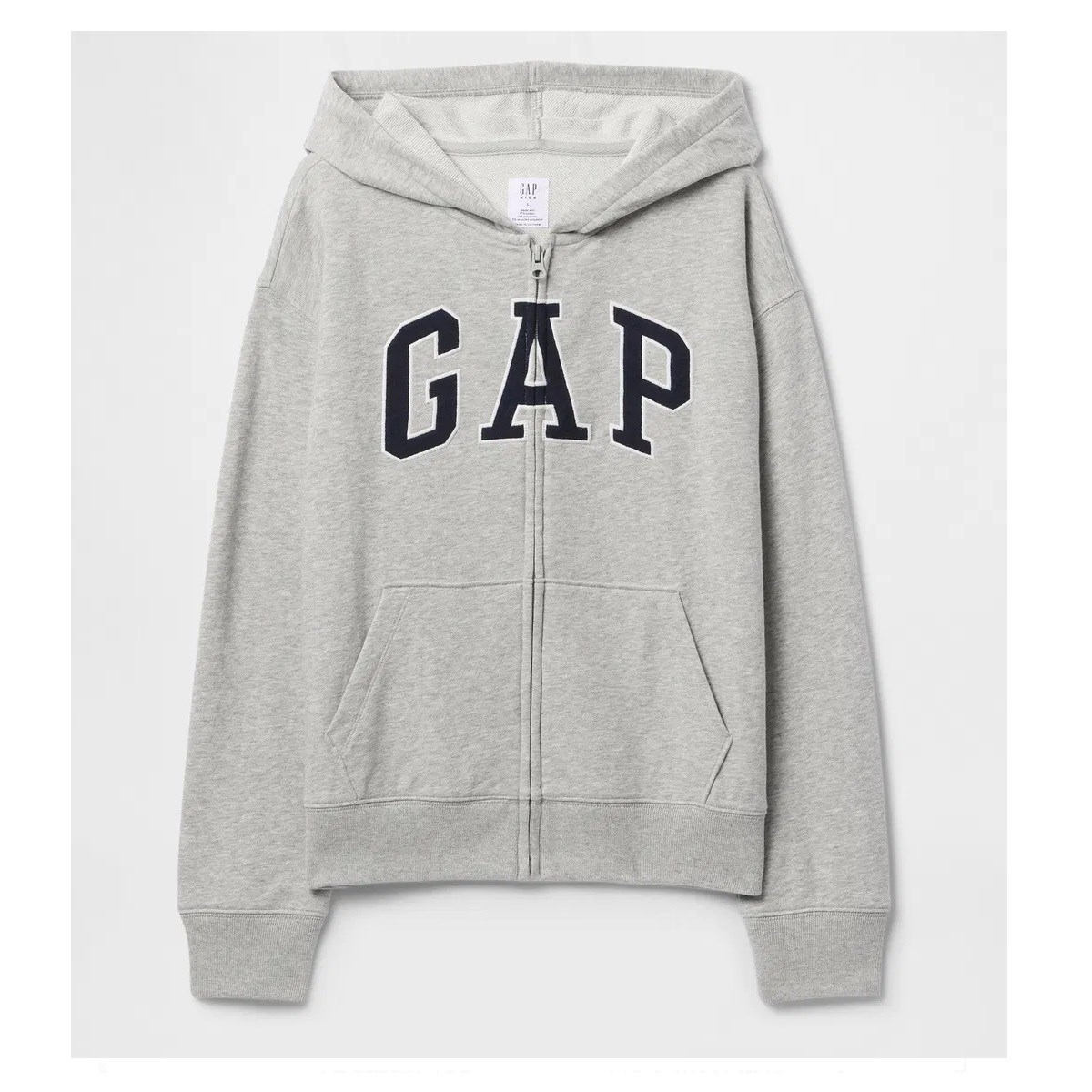 GAP Logolu Erkek Çocuk Relaxed Fermuarlı S-shirt Ceket Gri