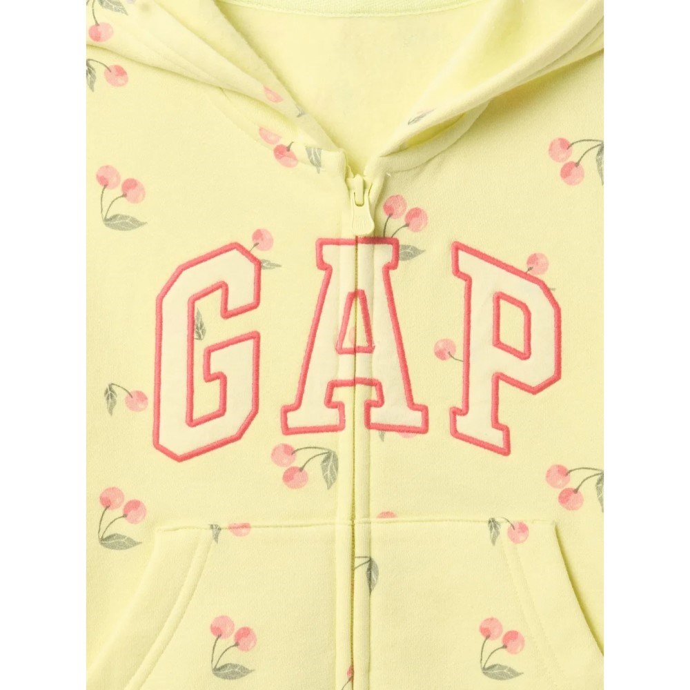 GAP Logolu Kız Bebek Relaxed Fermuarlı S-Shirt Ceket Sarı