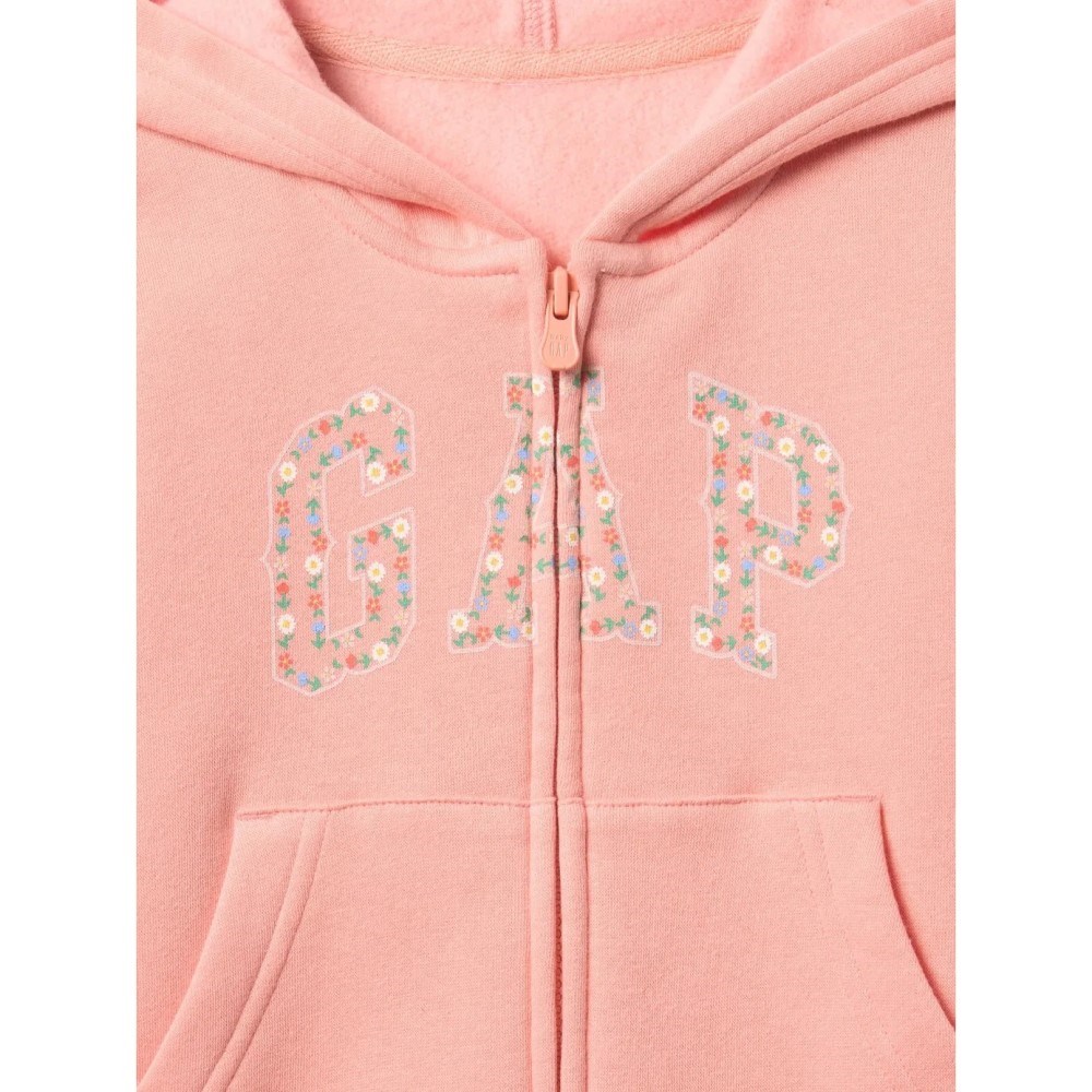 GAP Logolu Kız Bebek Relaxed Fermuarlı S-Shirt Ceket Pembe
