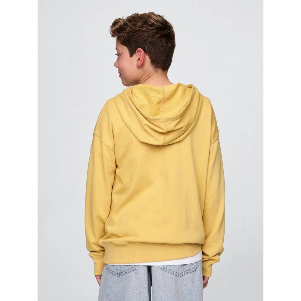 GAP Erkek Çocuk Relaxed Logolu  Havlu Kumaş Sweatshirt Sarı